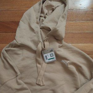 NWT Womens Puma Hooded Sweatshirt Tan Large